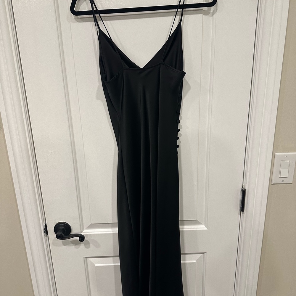 Zara Classic Black Slip Dress with Spaghetti Straps